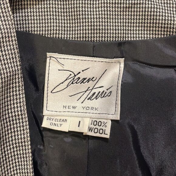 Diane Harris vintage black/white checkered wool crop jacket and bubble skirt - Picture 11 of 15